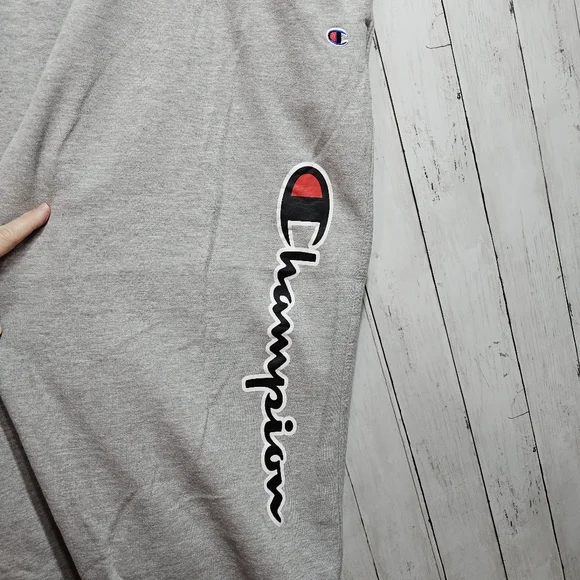 CHAMPION BIG MAN Gray Powerblend Joggers Script LOGO Pockets Size 4XL Cotton. - Picture 5 of 10